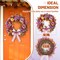 Fall Decor - 2024 Fall Wreaths for Front Door Outside with Blooming Silk Rose, Lifelike Fall Pumpkin Purple Berries & Bow, 18" Fall Door Wreath with Lights for Thanksgiving Door Wall Exterior